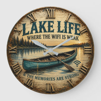 Lake Life Rustic Canoe Lake House Decor Vintage  Grote Klok