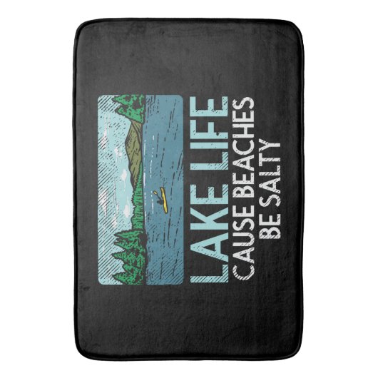 Lake Life Salty Beaches Badmat (Voorkant Verticaal)