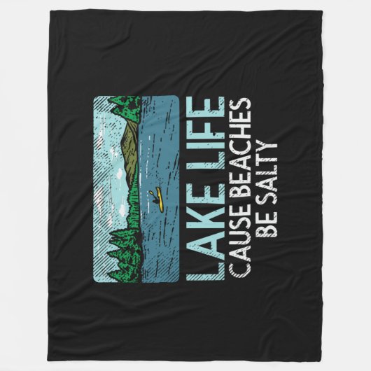 Lake Life Salty Beaches Fleece Deken (Voorkant)