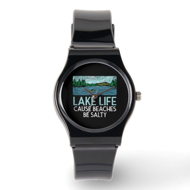 Lake Life Salty Beaches Horloge (Voorkant)