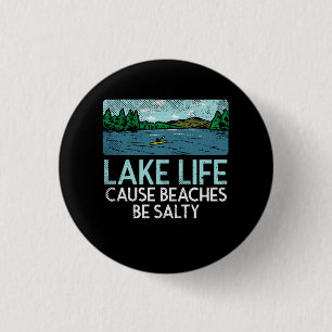 Lake Life Salty Beaches Ronde Button 3,2 Cm