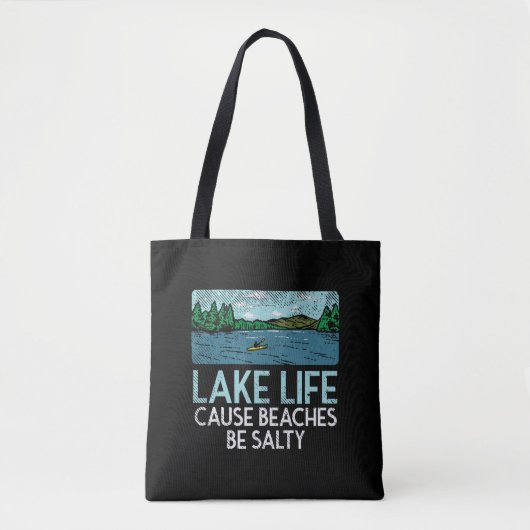 Lake Life Salty Beaches Tote Bag (Voorkant)
