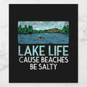 Lake Life Salty Beaches Wijn Etiket (Enkel label)