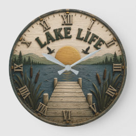 Lake Life Sunset Dock Rustic Lake House Grote Klok