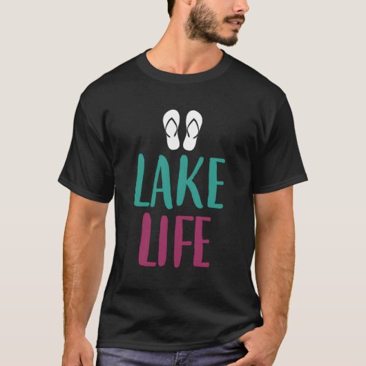 Lake Life Teenslippers Beach T-shirt (Voorkant)
