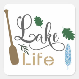 Lake Life Vierkante Sticker