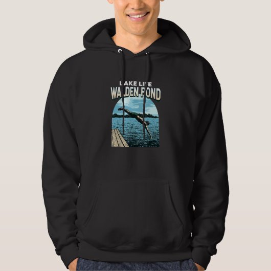 Lake Life Walden Pond Swimming Massachusetts Swimm Hoodie (Voorkant)