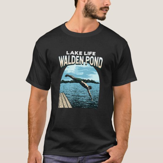 Lake Life Walden Pond Swimming Massachusetts Swimm T-shirt (Voorkant)