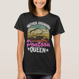 Lake Life Women Moeder Grandma Pontoon Queen T-shirt