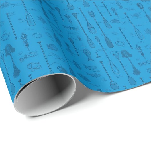 Lake Life Wrapping Paper - Blauw op Blauw Cadeaupapier (Rol Hoek)