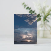 Lake Lightning Thunderstorm Cell en Full Moon Briefkaart (Staand voorkant)