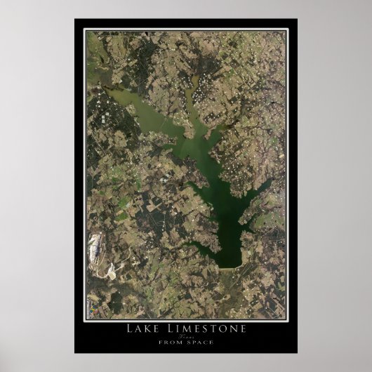 Lake Limestone Texas Satellite Poster Map (Voorkant)