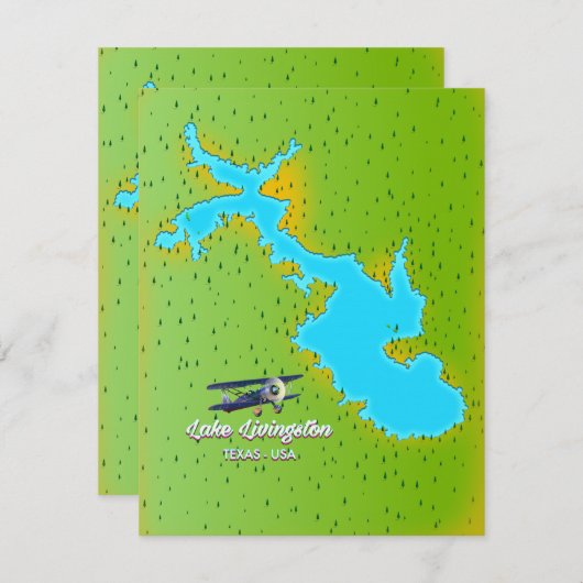 Lake livingston Texas map (Voorkant / Achterkant)