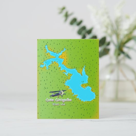 Lake livingston Texas map (Staand voorkant)