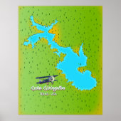 Lake livingston Texas map Poster (Voorkant)