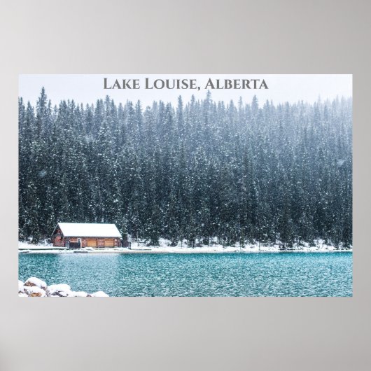 Lake Louise Alberta Canada Foto in Winter Poster (Voorkant)