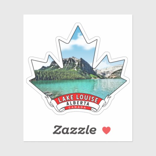 Lake Louise, Alberta Canada Maple Leaf Sticker (Vel)