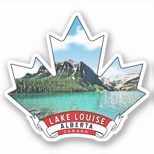 Lake Louise, Alberta Canada Maple Leaf Sticker (Voorkant)