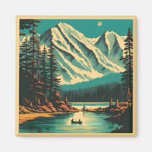 Lake Louise Banff Nationaal Park Retro Reizen Magneet