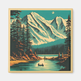 Lake Louise Banff National Park Retro Travel Magneet
