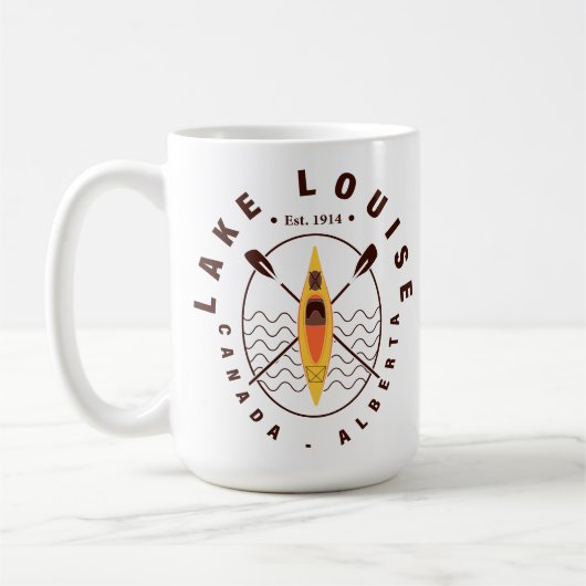 Lake Louise Canada Alberta Kajakken Retro Souvenir Koffiemok (Links)