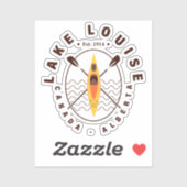 Lake Louise Canada Alberta Kajakken Retro Souvenir Sticker (Vel)