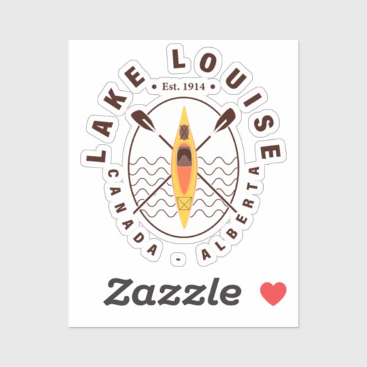 Lake Louise Canada Alberta Kajakken Retro Souvenir Sticker (Vel)