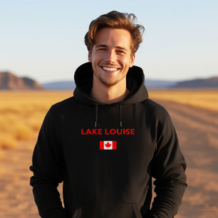 Lake Louise Canada Canadese vlag donkere kleur Hoodie