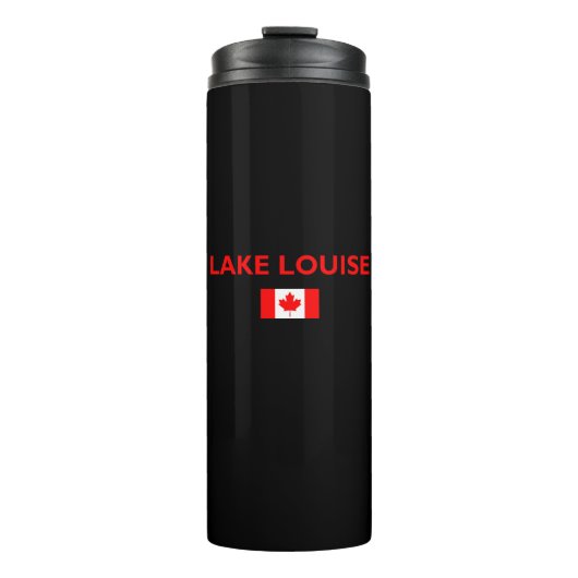 Lake Louise Canada Canadian Flag Dark Color Thermosbeker (Voorkant)