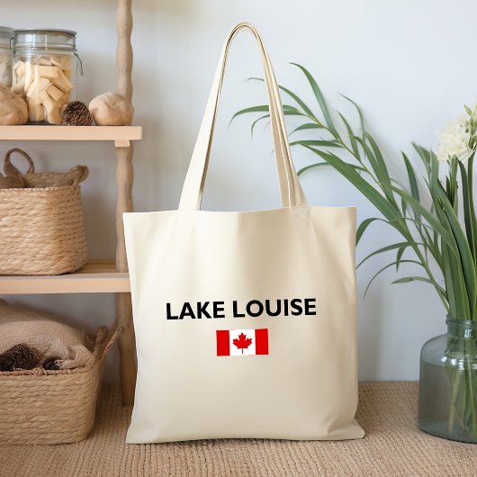Lake Louise Canada Canadian Flag Light-Color Tote Bag