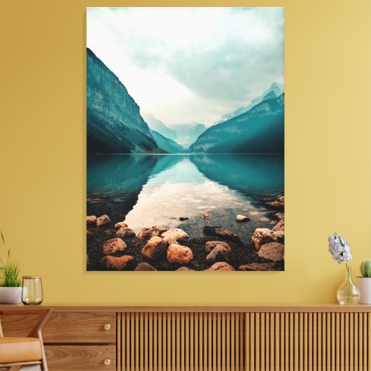 Lake Louise, Canada. Panoramisch Landschap Canvas Afdruk (Insitu (Woonkamer))