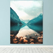 Lake Louise, Canada. Panoramisch Landschap Canvas Afdruk (Insitu (Houten vloer))