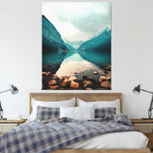 Lake Louise, Canada. Panoramisch landschap Canvas Afdruk (Insitu (Slaapkamer))