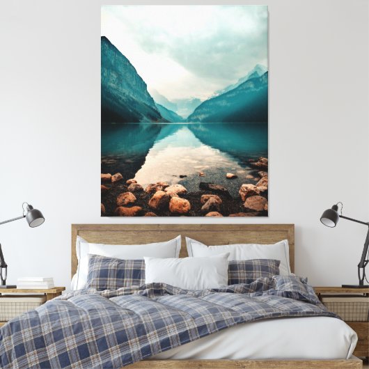 Lake Louise, Canada. Panoramisch landschap Canvas Afdruk (Insitu (Slaapkamer))