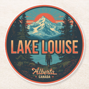 Lake Louise Canada Reis Cadeau Banff Nationaal Par Ronde Kartonnen Onderzetter