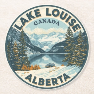 Lake Louise Canada Reis Cadeau Banff Nationaal Par Ronde Kartonnen Onderzetter