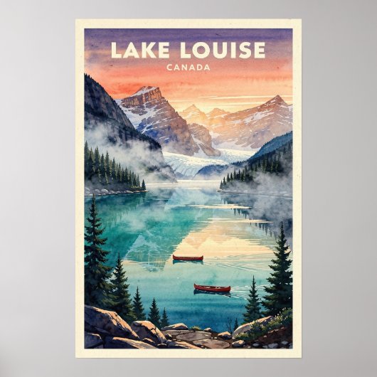 Lake Louise Canada Vintage Reis Poster (Voorkant)