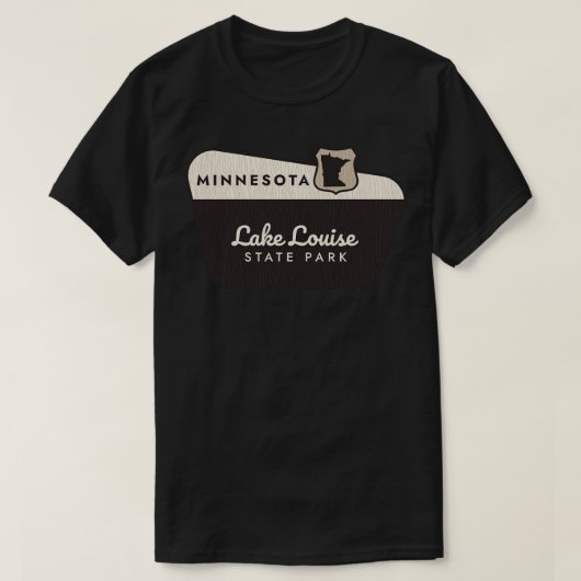 Lake Louise State Park Minnesota welkomstbord T-shirt (Design voorkant)