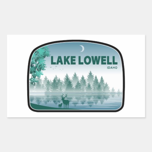 Lake Lowell Idaho Deer Rechthoekige Sticker (Voorkant)