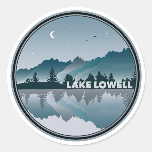 Lake Lowell Idaho Reflectie Ronde Sticker (Voorkant)