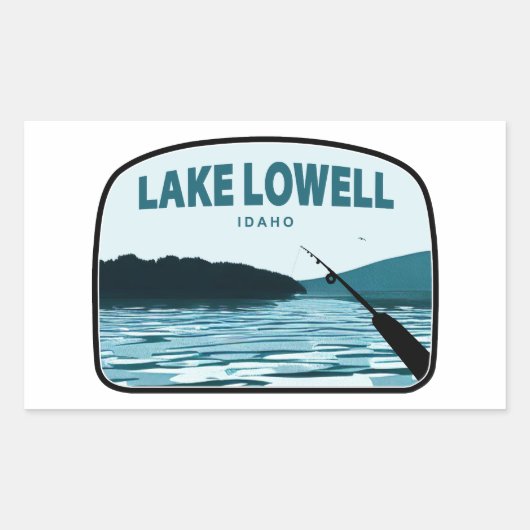Lake Lowell Idaho Vist Rod Rechthoekige Sticker (Voorkant)
