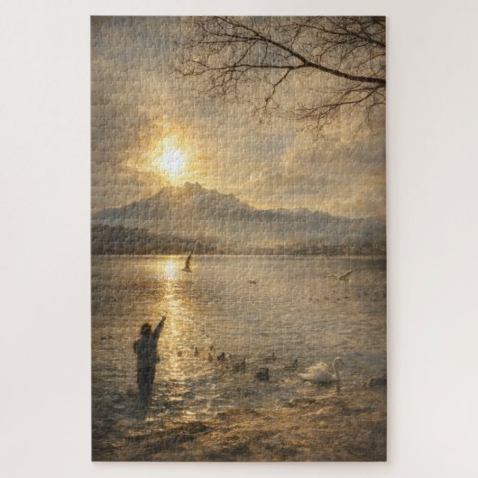 Lake Lucerne Switzerland Seagulls Fine Art Puzzle Legpuzzel (Verticaal)
