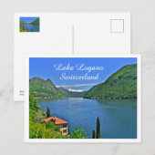LAKE LUGANO, ZWITSERLAND BRIEFKAART (Voorkant / Achterkant)
