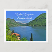 LAKE LUGANO, ZWITSERLAND BRIEFKAART (Voorkant)