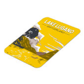 Lake Lugano Zwitserland Reiskunst Vintage Magneet (Linkerzijde)