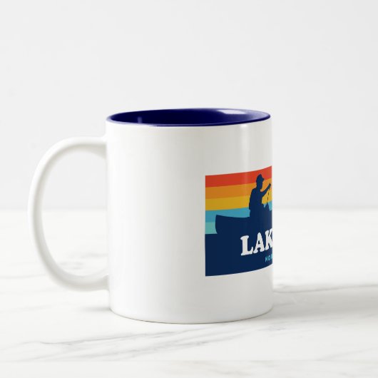 Lake Lure North Carolina Canoe Tweekleurige Koffiemok (Links)
