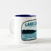 Lake Lure North Carolina Gevist Rod Tweekleurige Koffiemok (Voorkant links)
