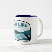 Lake Lure North Carolina Gevist Rod Tweekleurige Koffiemok (Voorkant rechts)