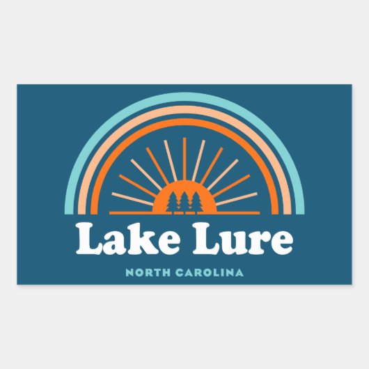 Lake Lure North Carolina Rainbow Rechthoekige Sticker (Voorkant)