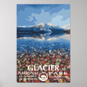 Lake MacDonald Glacier National Park Reisposter Poster (Voorkant)